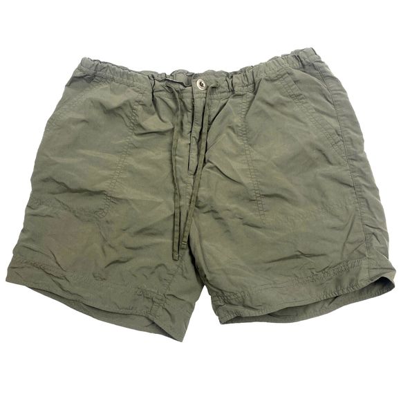 Patagonia Hiking Shorts Womens Size 10 Green 100% Nylon Pockets Drawstring - Picture 1 of 7